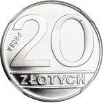20 złotych 1989, PRÓBA nikiel, NAPIS PRÓBA ODWRÓCONY