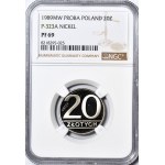 20 złotych 1989, PRÓBA nikiel, NAPIS PRÓBA ODWRÓCONY