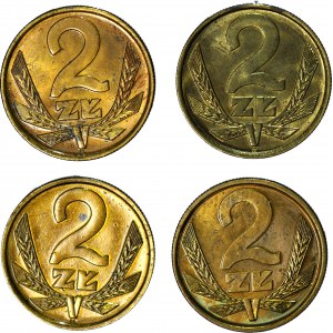 2 złote 1975, 1976, 1977, 1978 mennicze, zestaw 4 szt.