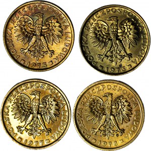 2 złote 1975, 1976, 1977, 1978 mennicze, zestaw 4 szt.
