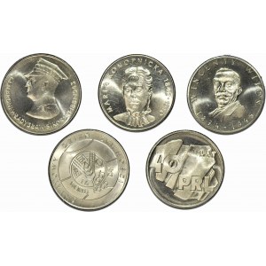 20-50-100 złotych 1978-1984, zestaw 5 szt. mennicze egzemplarz.