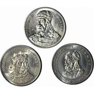 50-100 złotych 1979-1981, suita PRL, zestaw 3 szt. mennicze egzemplarz.