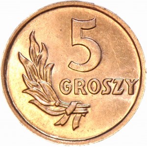 5 groszy 1949, czerwone, mennicze