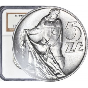 5 złotych 1974, Rybak, menniczy