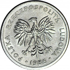 RR-, 20 złotych 1986, SZEROKA DATA, rzadkość