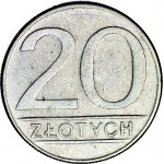 RR-, 20 złotych 1986, SZEROKA DATA, rzadkość
