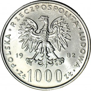 1000 gold 1982, John Paul II, plain stamp
