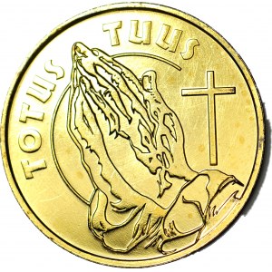 RRR-, Medal 2005, Jan Paweł II, TOTUS TUUS, Mennicza Warszawska, tombak złocony, b. rzadki