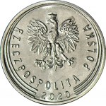RR-, 20 pennies 2020, DESTRUKT - tens of stamp damage