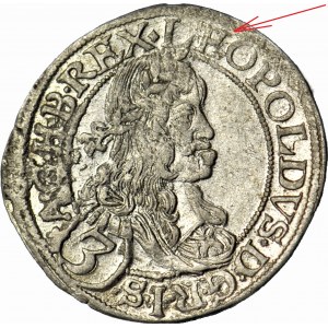 Austria, Leopold I, 3 krajcars 1665, Vienna, E pierced with B, beautiful
