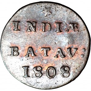 Holenderskie Indie Wschodnie - Republika Batawska, 1/2 duit 1808, mennicze