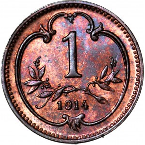 R-, Austria, 1 heller 1914, mint