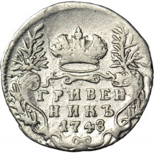 Rosja, Elżbieta I, Griwiennik (10 kopiejek) 1748, Moskwa