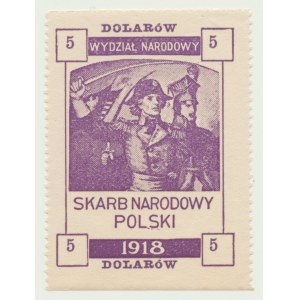 Skarb Narodowy Polski, 5 dolarów 1918, Wydział Narodowy