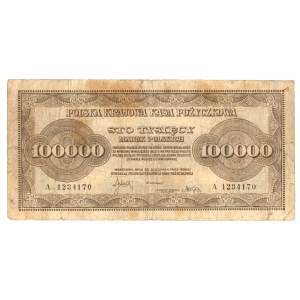 100.000 marek polskich 1923, ser. A 1234 (cztery kolejne cyfry)