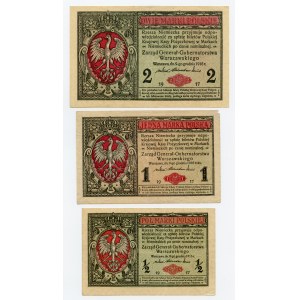 Set of 3 pcs. 2 brands 1916 ser. B, 1 brand 1917 ser. B, 1/2 brand 1916 ser. B