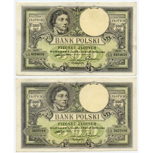 Zestaw 2 szt. 500 złotych 1919, seria SA