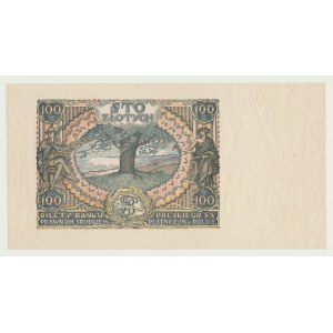 100 zloty 1934, série CL, avers sans impression principale, plus grand format