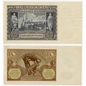 Set of 2 pcs. 20 gold 1940 without series designation, 10 gold 1941 series I