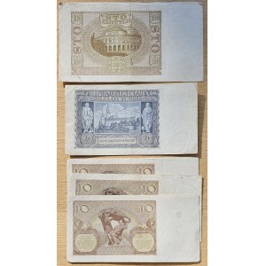 Set of 5 pcs. 100 gold 1940, 20 gold 1940, 3x 10 gold 1940