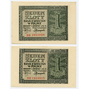 Set of 2 pcs. 1 gold 1941 ser. BB, 1 gold 1941 ser. BD