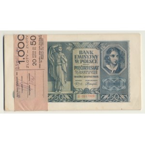 50 or 1941 - D - paquet bancaire original (20pc), série plus rare.