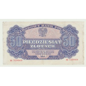50 zloty 1944, ...owym - ser. AA, RARE PREMIÈRE SÉRIE AA