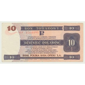 Pewex Bon Towarowy, 10 dolarów 1979, ser. HF