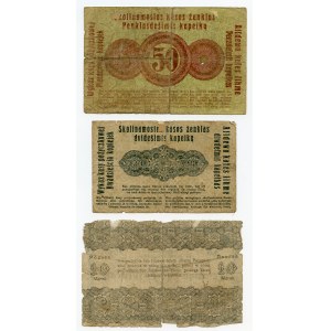 Poznań, Zestaw 3 szt. 50 kopiejek 1916, 20 kopiejek 1916, 10 marek 1919