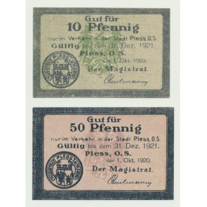Pszczyna 10 i 50 fenigów 1920, zestaw 2 szt.