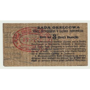 Zagłębie Dąbrowskie, 3 kopiejki 1914, stempel czerwony