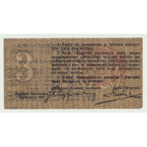 Zagłębie Dąbrowskie, 3 kopiejki 1914, stempel czerwony