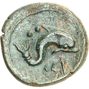 GRÈCE ANTIQUE - GREEK Espagne, Kese (Vila-Seca). Sextans au dauphin ND (IIe s. av. J.-C.), Kese.