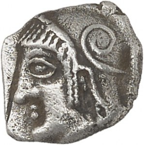 GAULE - CELTIC Massilia - Marseille. Obolus mit dem Kopf der Athene nach links ND (480-460 v. Chr.), Marseille.