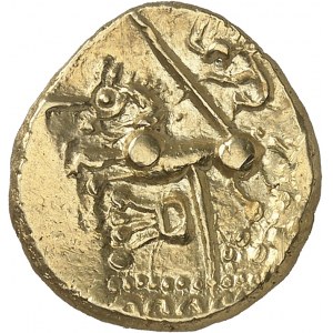 GAULE - CELTIC Calètes. Statère aux lignes entremêlées, classe II à la lyre ND (IIe s. av. J.-C.).