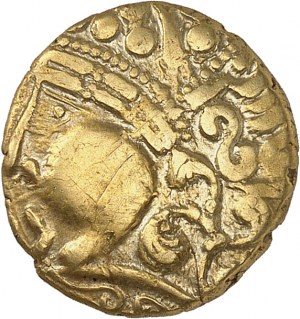 GAULE - CELTIC Aulerques Éburovices. Wolf hemistater, class I with smooth cheek ND (early 1st century B.C. to the Gallic War).