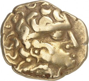 GAULE - CELTIC Carnutes. Statère à la lyre inversée, classe I de transition ND (IIe s. av. J.-C.).