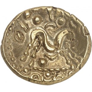 GAULE - CELTIC Ambiens / Belgium. Statère uniface, à l'exergue orné ND (second tiers du Ier siècle avant J.-C. et période pré-augustéenne).