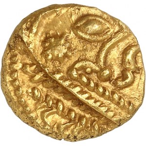 GAULE - CELTIC Bellovaques. Statère à l'astre et au cheval à gauche ND (second tiers du Ier siècle avant J.-C. et Guerre des Gaules).