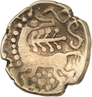 GAULE - CELTIC Leuques. Quart de statère, classe I à la palme, var. 2b ND (IIe-Ier s. av. J.-C.).