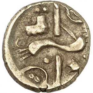 GAULE - CELTIC Grande-Bretagne, Cantiens (Cantii). Quart de statère au bateau et à la ligne brisée ND (fin du IIe - Ier siècle avant J.-C.).
