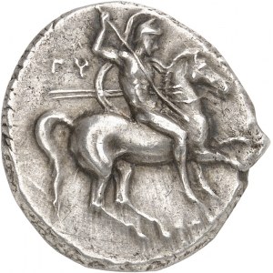 GRÈCE ANTIQUE - GREEK Calabre, Tarente. Didrachme au nom des magistrats Gu-, Poly- et Sostratos ND (281-272 av. J.-C.), Tarente.