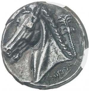 GRÈCE ANTIQUE - GREEK Sicile, émissions siculo-puniques. Tétradrachme ND (320-300 av. J.-C.), Entella.