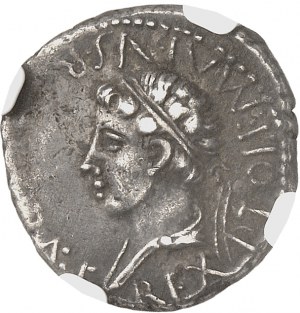 ANCIENT GREECE - GREEK Mauretania, Juba II (25 BC-23 AD). Denarius with Ptolemy of Mauretania ND (c.15-20), Caesarea.