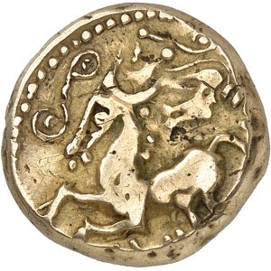 GAULE - CELTIC Arvernes. Statère à l’aurige au corps annelé ND (fin de la première moitié du IIe siècle avant J.-C.).