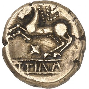 GAULE - CELTIC Trévires. Statère POTTINA, dérivé du type à l'œil ND (Guerre des Gaules et IIe moitié du Ier siècle avant J.-C.).