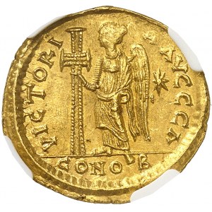 EMPIRE BYZANTIN - BYZANTINE Anastase Ier (491-518). Solidus 1er type ND, Constantinople, 1ère officine.