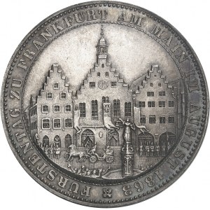 ALLEMAGNE - GERMANY Francfort (ville libre de). Thaler commémoratif, congrès des Princes 1863, Francfort-sur-le-Main.