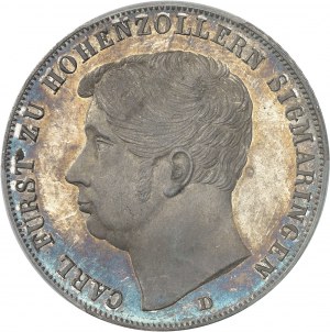 GERMANIA - Hohenzollern-Sigmaringen, Carlo (1831-1848). 2 fiorini 1848, D, Monaco.