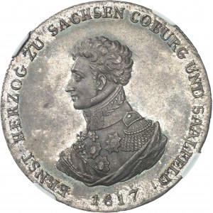 ALLEMAGNE - GERMANY Saxe-Cobourg-Saalfeld, Ernest (1806-1826). Thaler de convention 1817, Saalfeld.